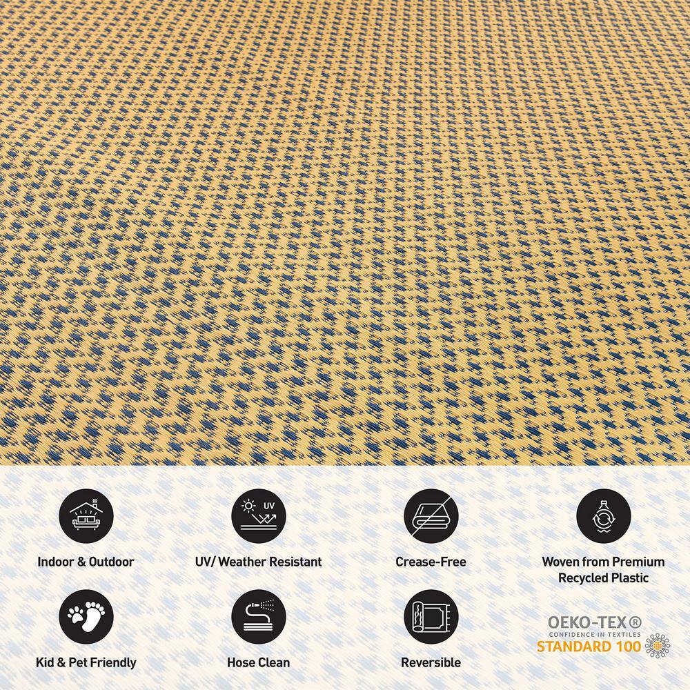 Navy 5' x 7' Reversible Synthetic Flat Woven Rug