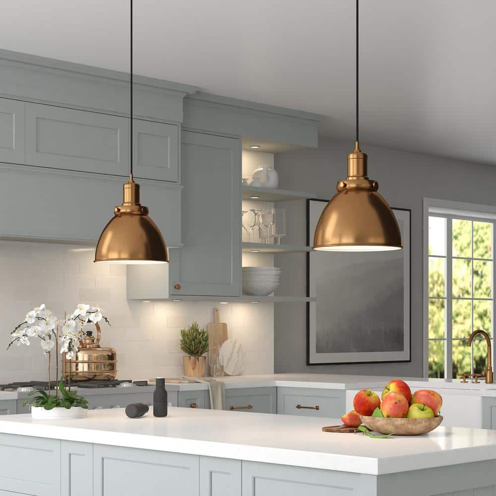 Evelyn 8" Polished Nickel Brass Modern Pendant Light