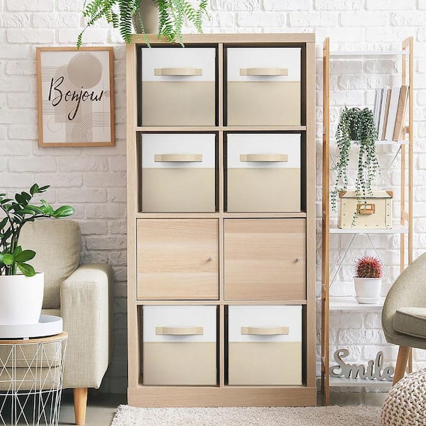 Sorbus Foldable 2-Toned Storage Bins with Handles for Closet