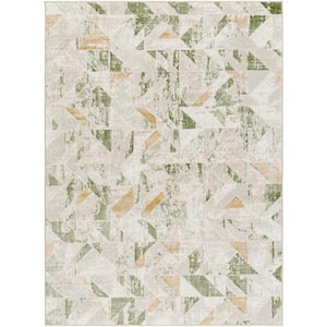 San Francisco Green Chevron 5 ft. x 7 ft. Indoor Area Rug