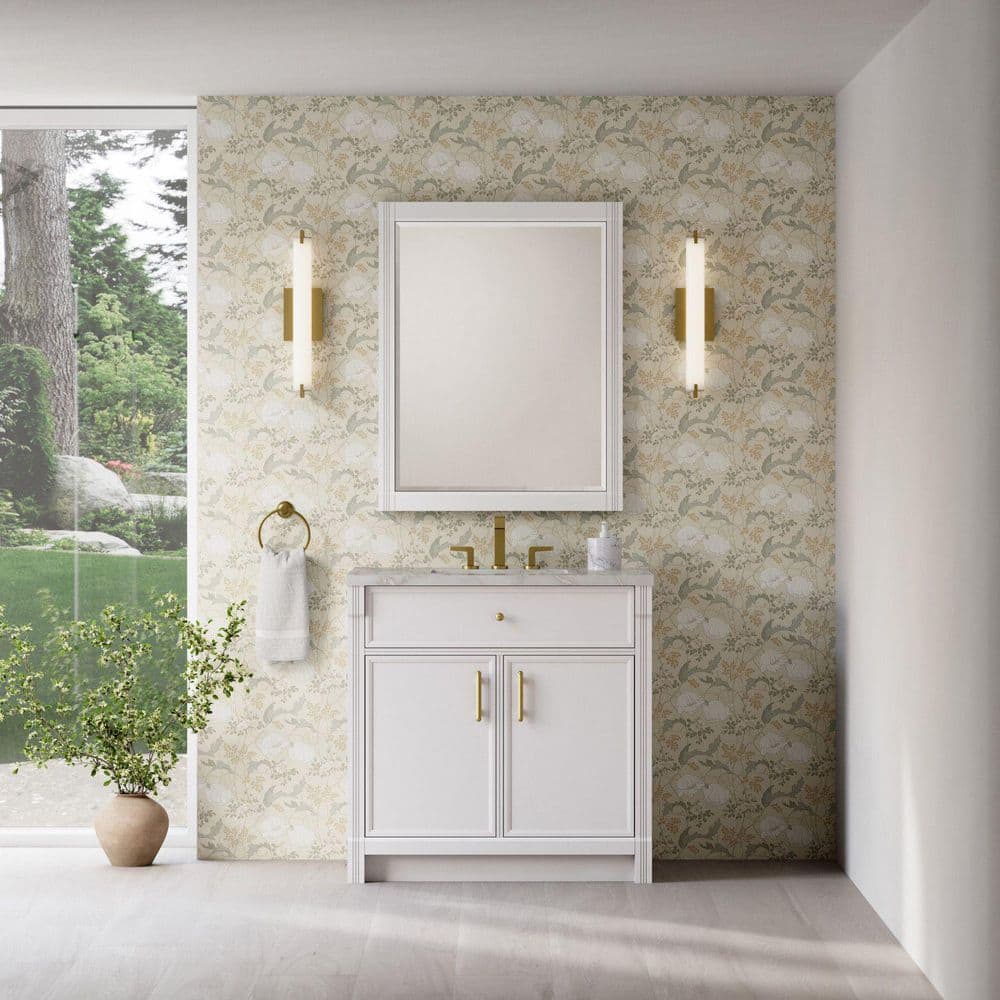 Bellshire 36.0 in. Single Bath Vanity in Bright White with Victorian Silver Quartz Top price history on PriceWatchPro