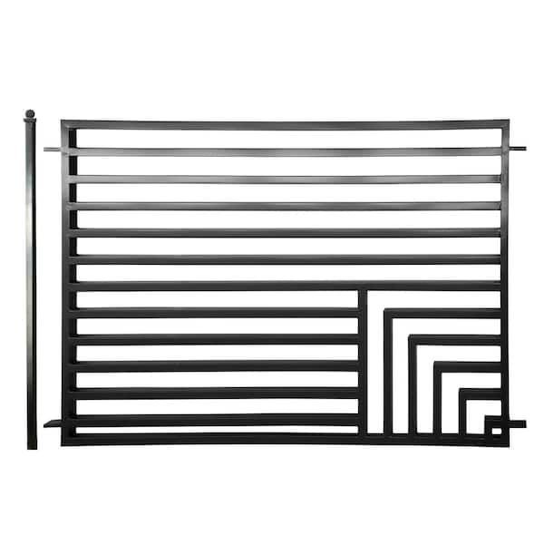 ALEKO Florence Style 5 ft. x 8 ft. Black Iron Fence Panel