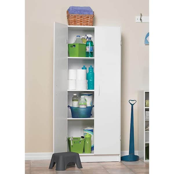 Tileon 4-Shelf White Pantry Organizer with Adjustable Shelves Kitchen Unit Storage  Rack AYBSZHD1657 - The Home Depot