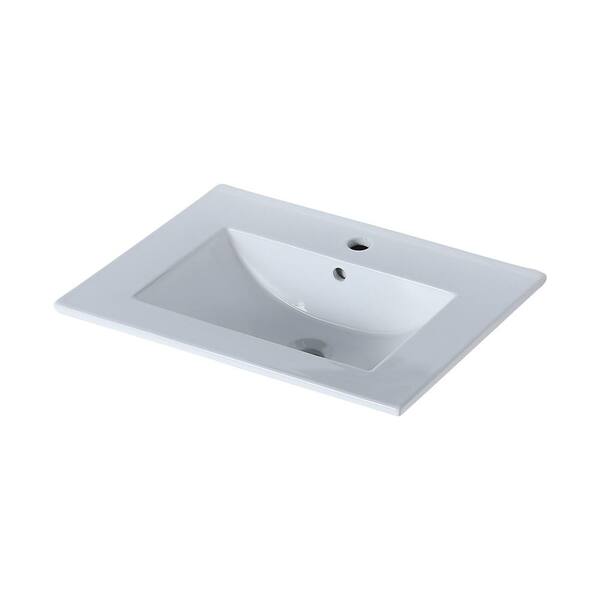 Unbranded Aubrielle 32 in. W x 18 in. D Ceramic Vanity Top in Gloss White