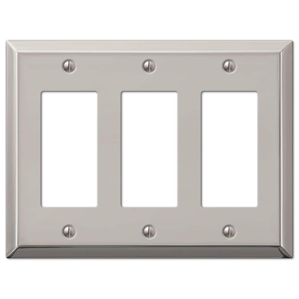 Metallic 3 Gang Rocker Steel Wall Plate - Polished Nickel price history on PriceWatchPro