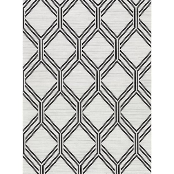 Warner Vaughan Grey Geometric Grey Vinyl Strippable Roll (Covers 60.8 sq. ft.)