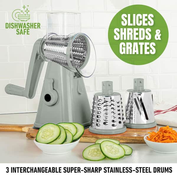 As Seen on TV - NutriSlicer 3-in-1 Spinning/Rotating Mandoline and Countertop Food Slicer and Grater in Olive