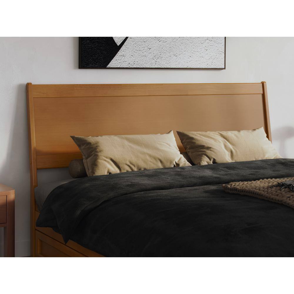 Casanova Light Toffee King Rubberwood Platform Bed with Storage Drawers