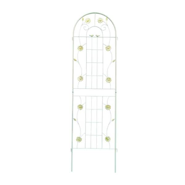 2 Pack 86.7 in. x 19.7 in. Metal Garden Trellis for Climbing Plants, Garden Trellis, Large Outdoor Trellis, Cream White