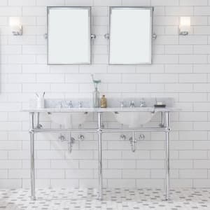 Water Creation Embassy 72 in. Double Sink Carrara White Marble ...