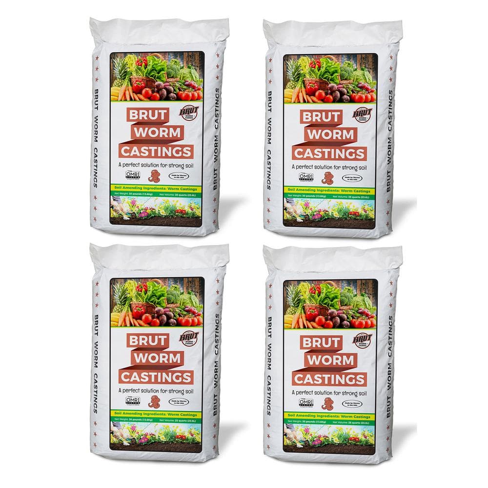 Organic Worm Castings Soil Builder, 30 Pound Bag (4-Pack)