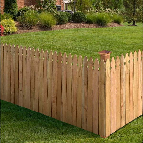 3-1/2 ft. x 8 ft. Western Red Cedar Privacy French Gothic Fence Panel Kit