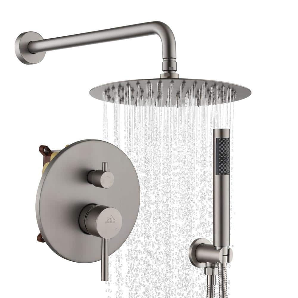CASAINC 1-Spray Patterns Round 2-Functions 10 in. Wall Mount