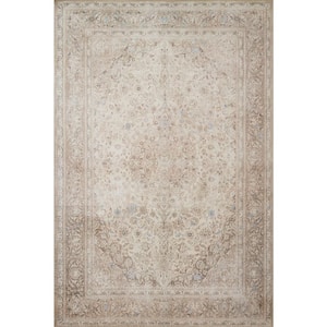 Loren Sand/Taupe 2 ft. 3 in. x 3 ft. 9 in. Distressed Bohemian Printed Area Rug