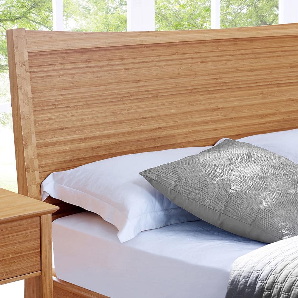 Eco Ridge Willow Honey-Gold King Bamboo Upholstered Bed with Slats