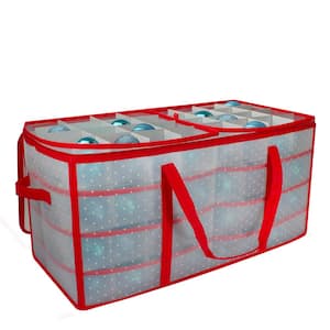 26.25 in. Transparent Zip Up Christmas Storage Box- Holds 128 Ornaments
