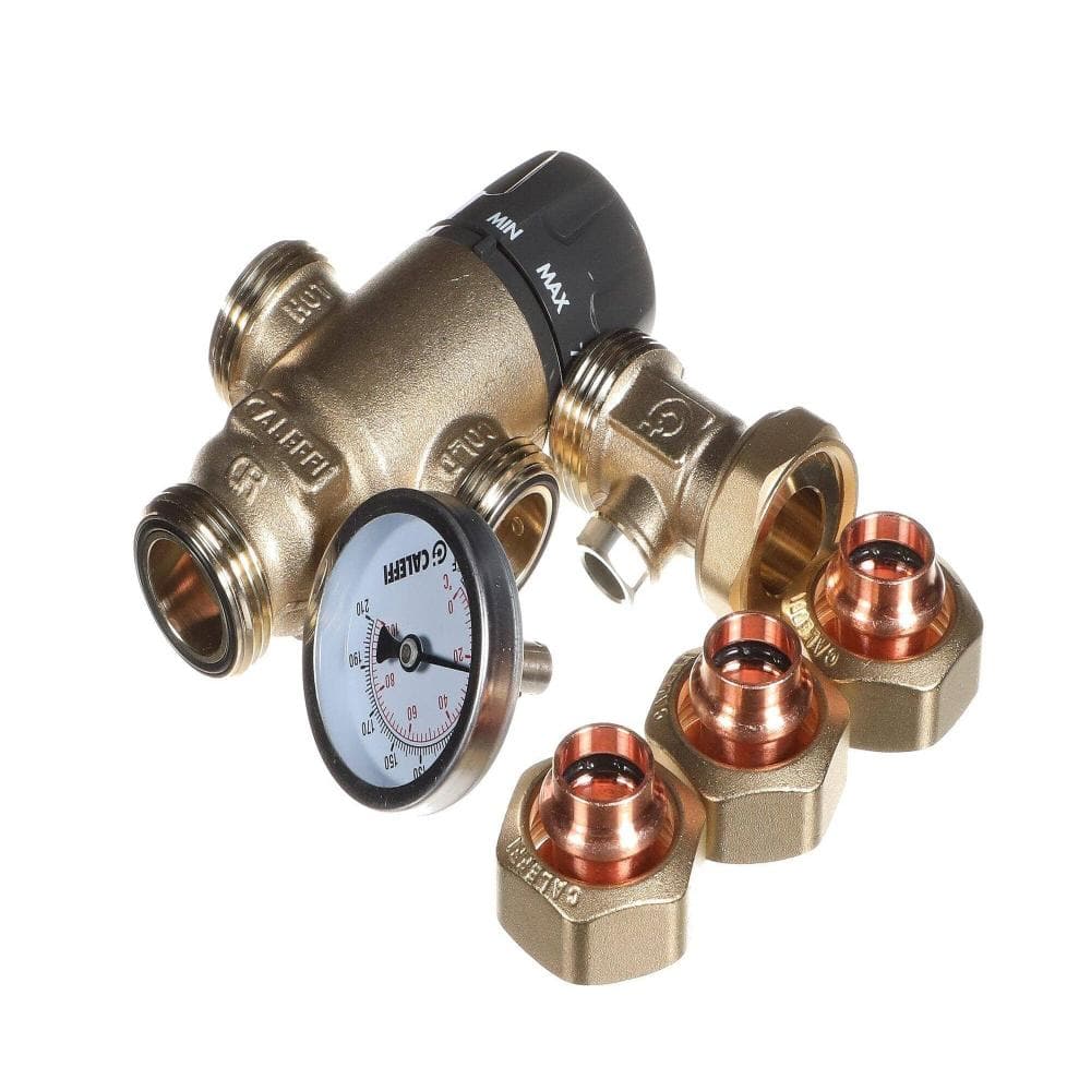 "3-Way Thermostatic Mixing Valve Temperature Gauge Adjustable 1/2"" Mixcal 521416A" price history on PriceWatchPro