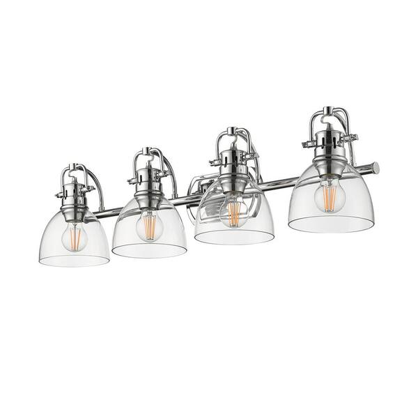 Golden Lighting - Duncan 8.25 in. 4 Light Chrome Vanity Light with Clear Glass Shade