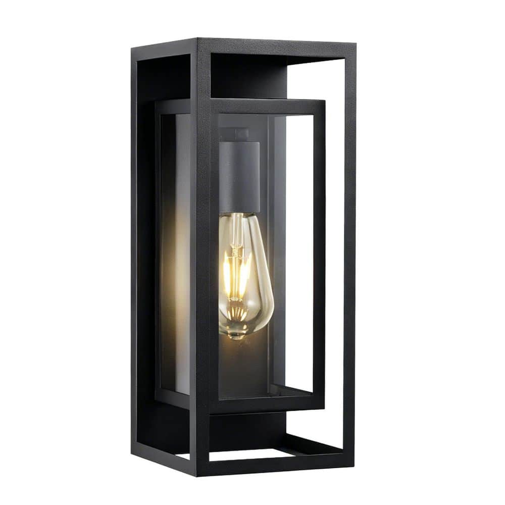Black Outdoor Wall Sconce 14 in. Exterior Coach Lantern Light Fixture with E26 Bulb Base Included for Porch and Garage price history on PriceWatchPro
