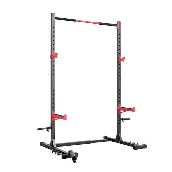 Power Cage Rack, Width-Adjustable Workout Strength Training Equipment, Multifunctional Squat Rack for Home Gym