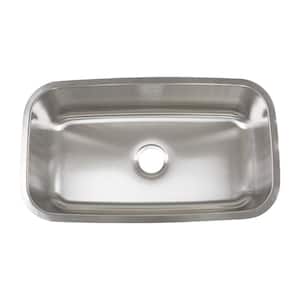 Undermount Stainless Steel 32 in. Single Bowl Kitchen Sink in Satin