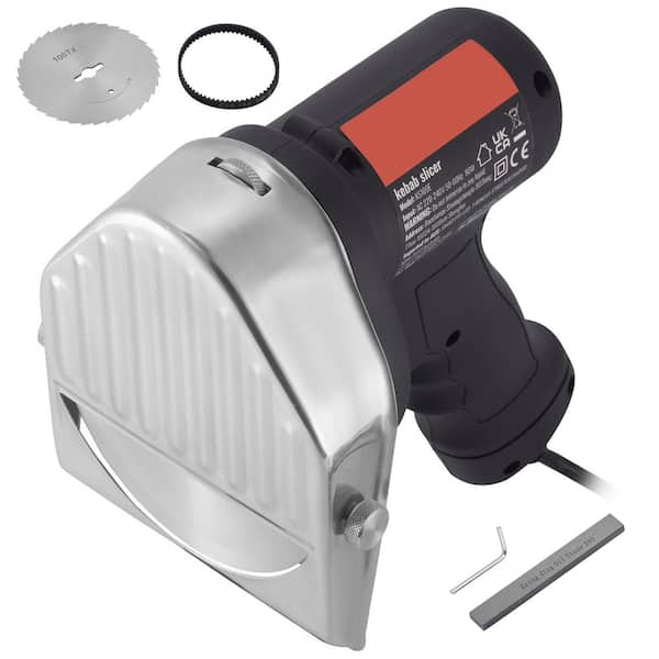 SVOPES Electric Shawarma Knife - 80 W, Professional Turkish Kebab Cutter, Stainless Steel Gyro Slicer with 2 Blades, 100 mm Dia