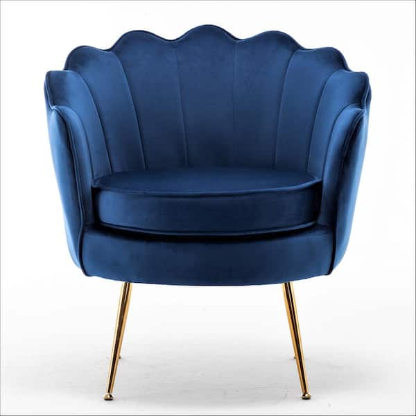 US Pride Furniture Cavett 28.3 in. Wide Navy Blue Velvet Barrel Chair ...