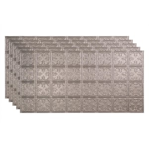 Traditional #10 2 ft. x 4 ft. Glue Up Vinyl Ceiling Tile in Galvanized Steel (40 sq. ft.)