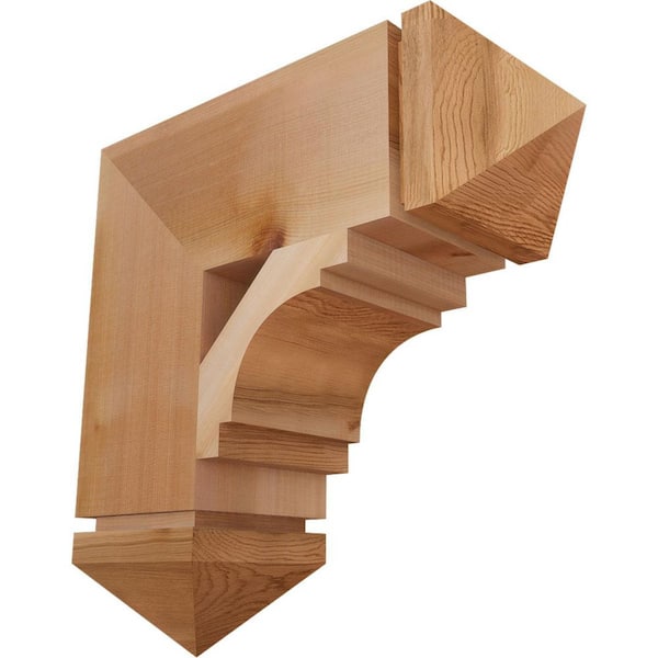 Ekena Millwork 5.5 in. x 18 in. x 18 in. Western Red Cedar Merced Arts and Crafts Smooth Bracket