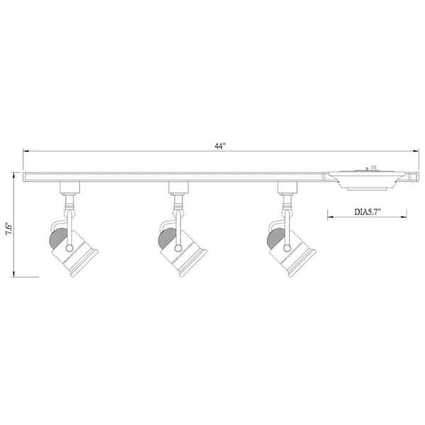 2024 Hampton Bay 3-Light Retro 44 in. Black Linear Track Lighting Kit