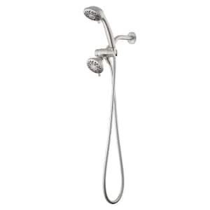 3-Spray 3.5 in. Dual Wall Mount Shower Head and Handheld Shower Head with 1.8  GPM in Brushed Nickel