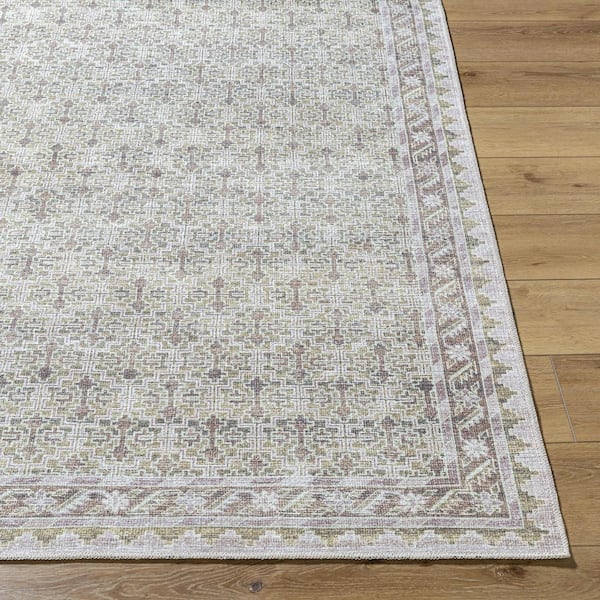 Our PNW Home Rainier Olive Traditional 3 ft. x 5 ft. Indoor Machine-Washable Area Rug