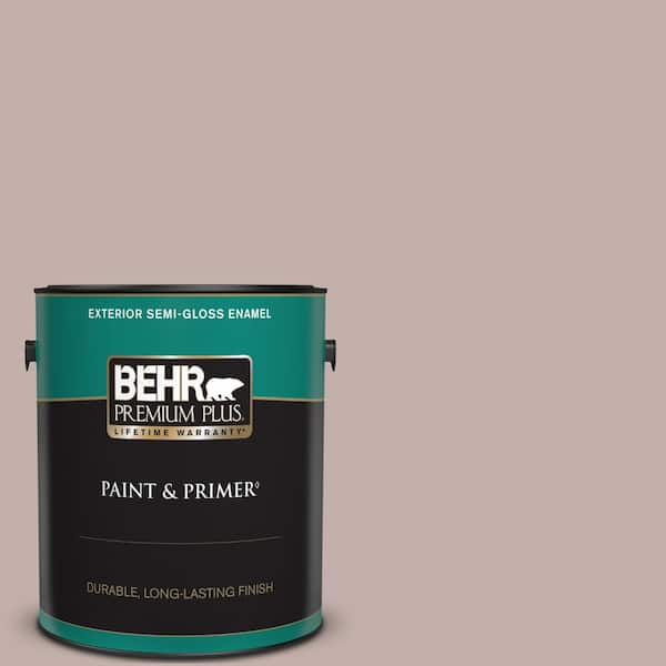 BEHR PREMIUM PLUS 1 gal. #N130-3 Moonlit Mauve Semi-Gloss Enamel Exterior Paint & Primer