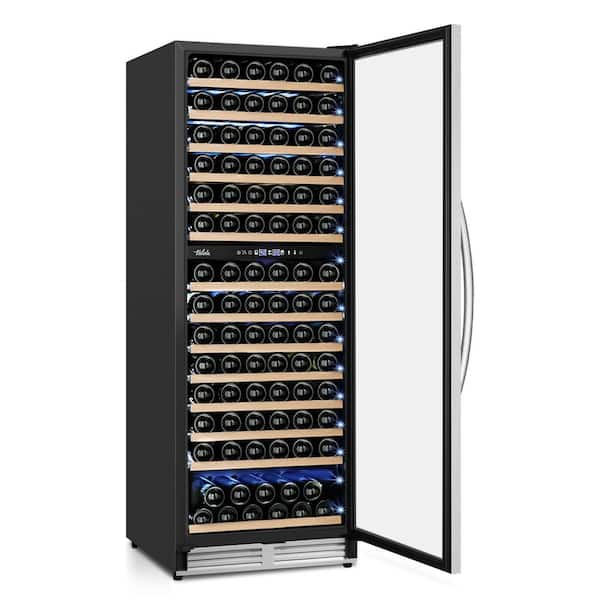 SOZT 23.54 in. Dual Zone Cellar Cooling 154-Bottles Wine Cooler