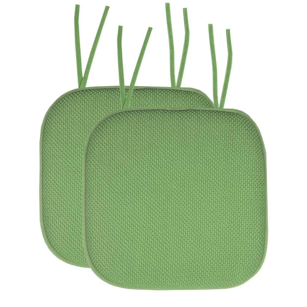 Honeycomb Memory Foam Square 16 in. x 16 in. Non-Slip Back Chair Cushion with Ties, Indoor/Outdoor, Green (2-Pack) price history on PriceWatchPro