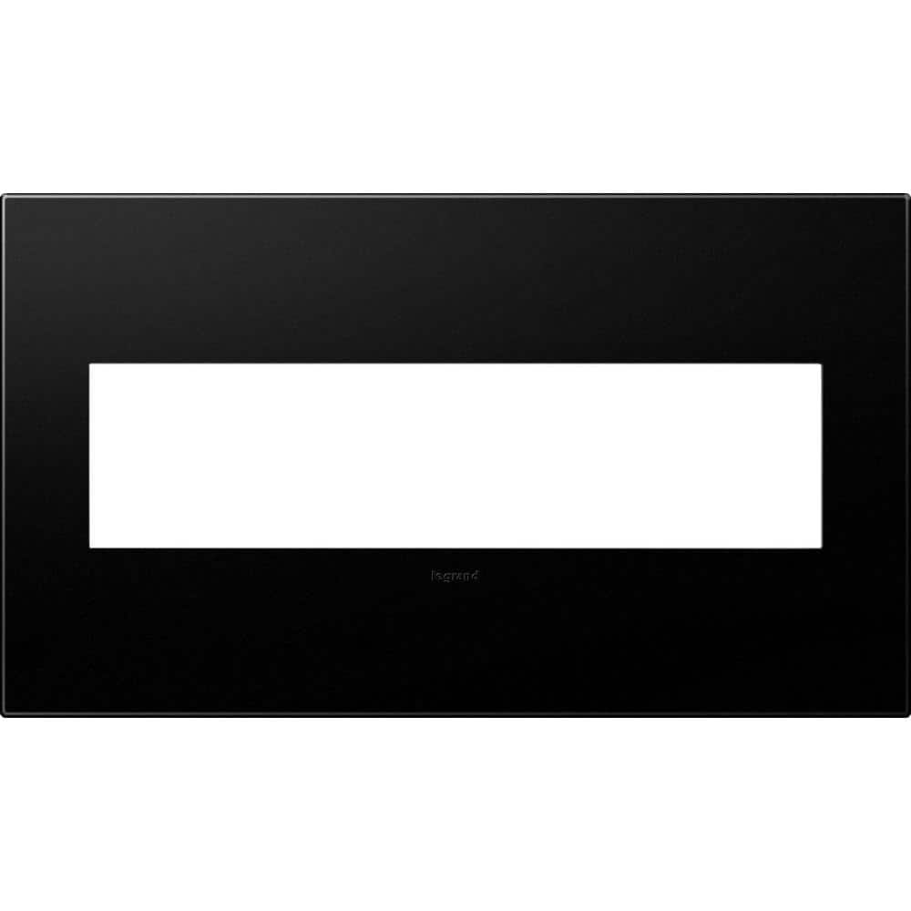 Graphite 4-Gang Screwless Wall Plate with Sophisticated Finish