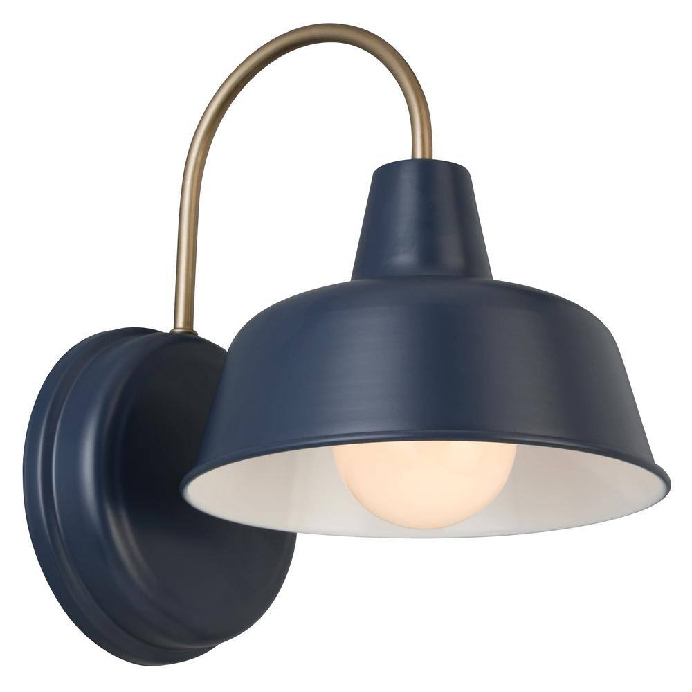 Arched Gold Steel Dimmable Sconce with Bell-Shaped Shade