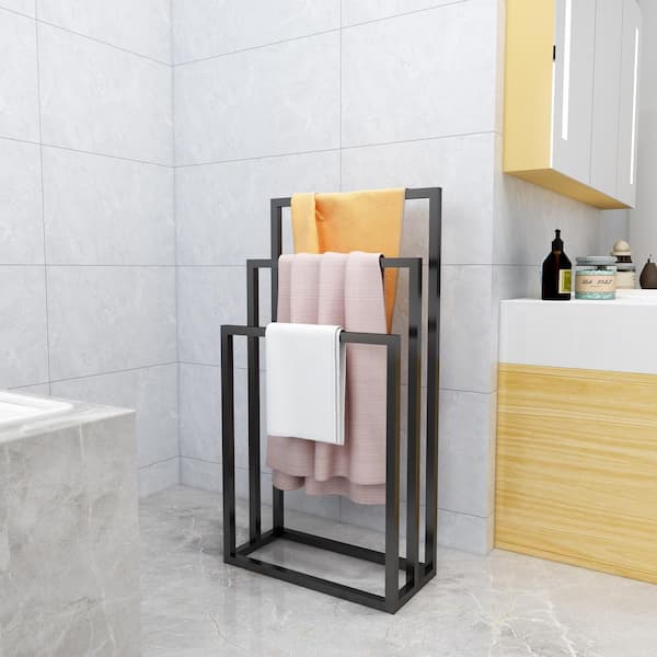 Unbranded - Black Metal Freestanding Rack 3-Tiers