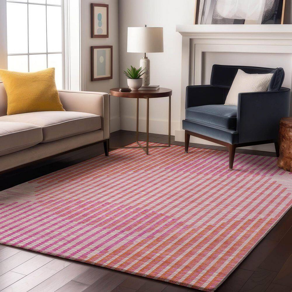 Mayfield Premium Machine Washable Abstract AMF1001 Pink 10 ft. x 14 ft. Area Rug price history on PriceWatchPro