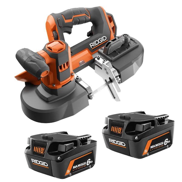 18V 6.0 Ah MAX Output Lithium-Ion Batteries (2-Pack) with 18V Cordless Compact Band Saw