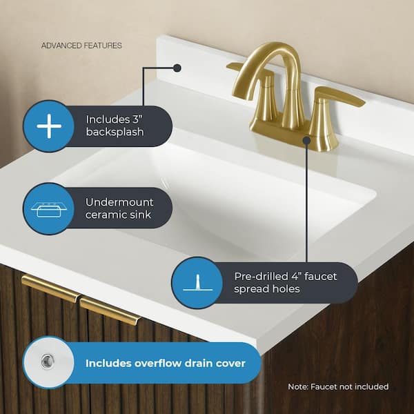 OVE Decors Gabi 24 in. Single Sink Dark Walnut Bath Vanity with