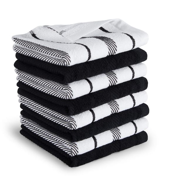 T-fal Coordinating Flat Waffle Weave Dish Cloth Set, 94854 - Gray - 100%  Pure Cotton - 8 Pack - 12 in. x 13 in.