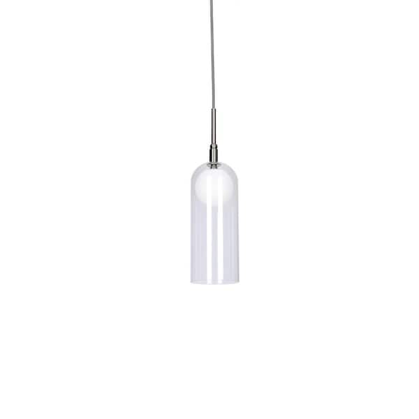 KUZCO Stylo 4 in. 1 Light 8-Watt Brushed Nickel Integrated LED Pendant Light
