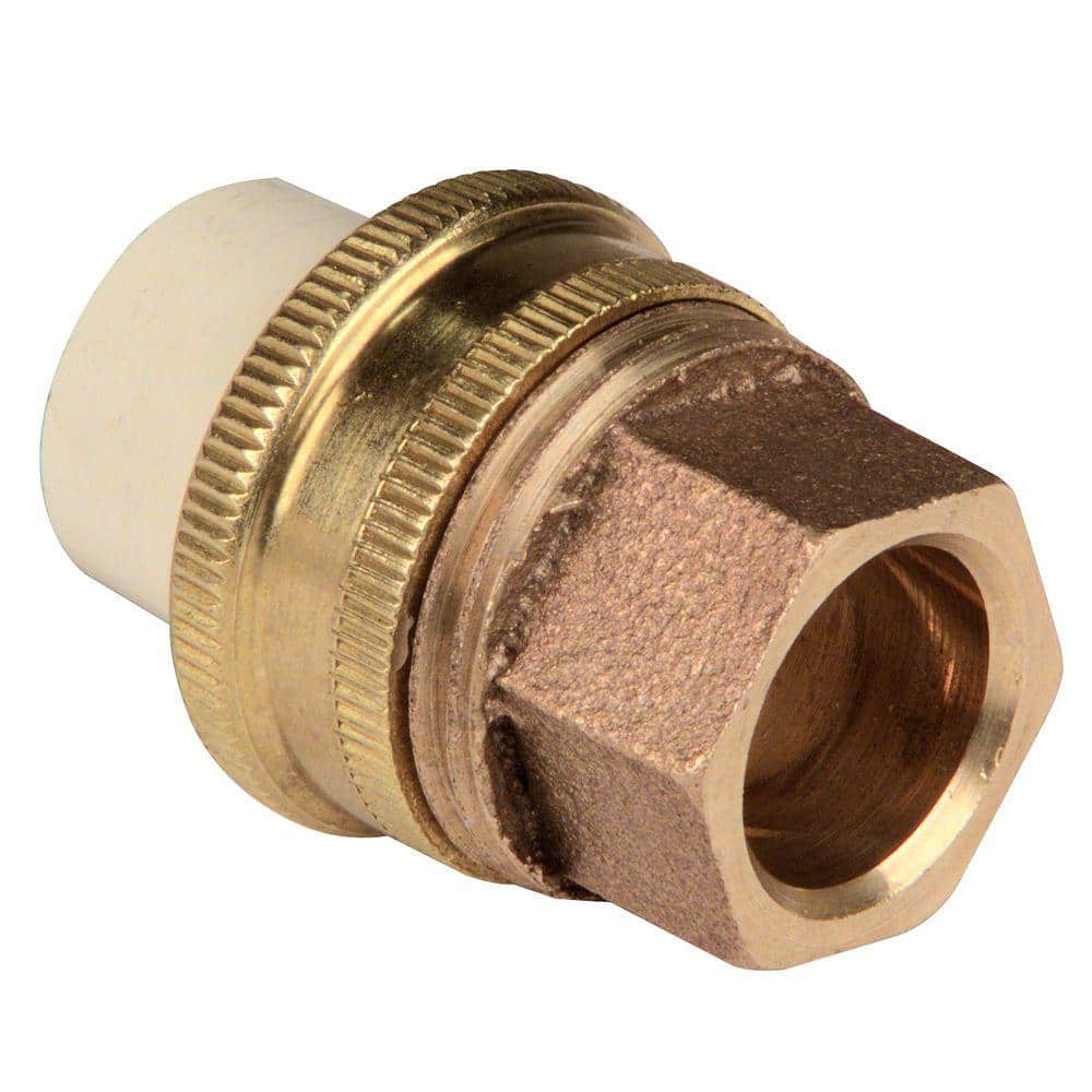 NIBCO 1/2 in. CPVC-CTS and Copper Silicon Alloy Lead-Free Slip x Solder Transition Union, Brown -  T00280LHD