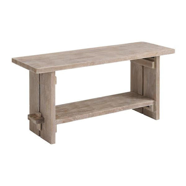 Alaterre Furniture Castleton Mango Wood Driftwood Bench (18 in. H x 40 in. W x 14 in. D)