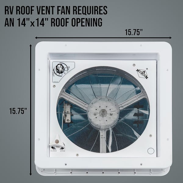 HIKE CREW 14 in. RV Roof Vent Fan - 12V Motorhome Vent Fan, Intake and  Exhaust HCRVF14S - The Home Depot