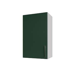 Miami Emerald Green Matte 18 in. x 30 in. x 12 in. Flat Panel Stock Assembled Wall Kitchen Cabinet