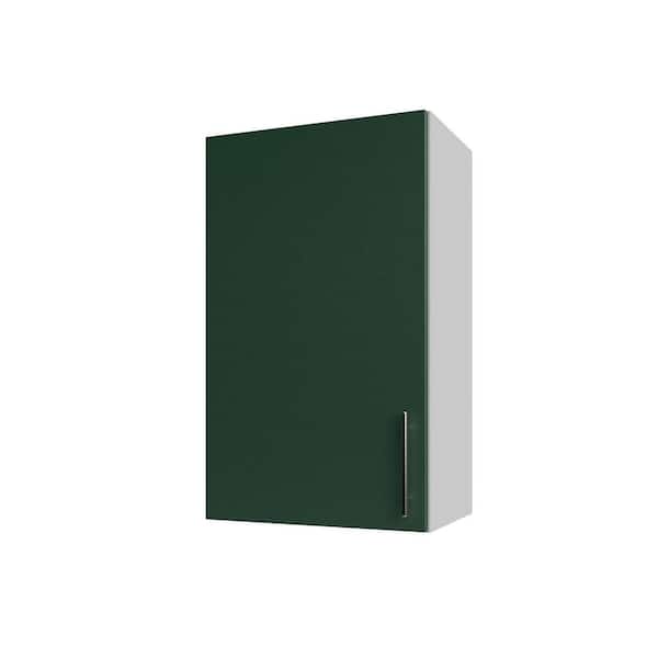 WeatherStrong Miami Emerald Green Matte 18 in. x 30 in. x 12 in. Flat Panel Stock Assembled Wall Kitchen Cabinet