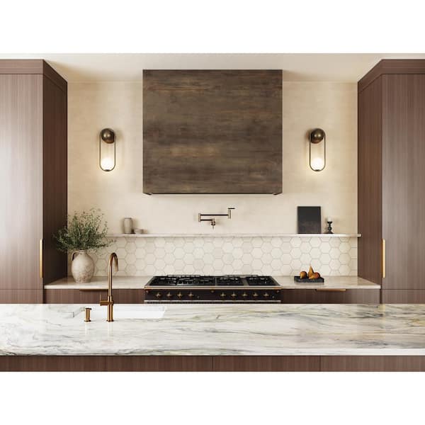 Caspian Bisque Caspian Bisque 3 in. x 3 in. Honeycomb Honed Marble Mosaic Tile (8.8 sq. ft. /Case)