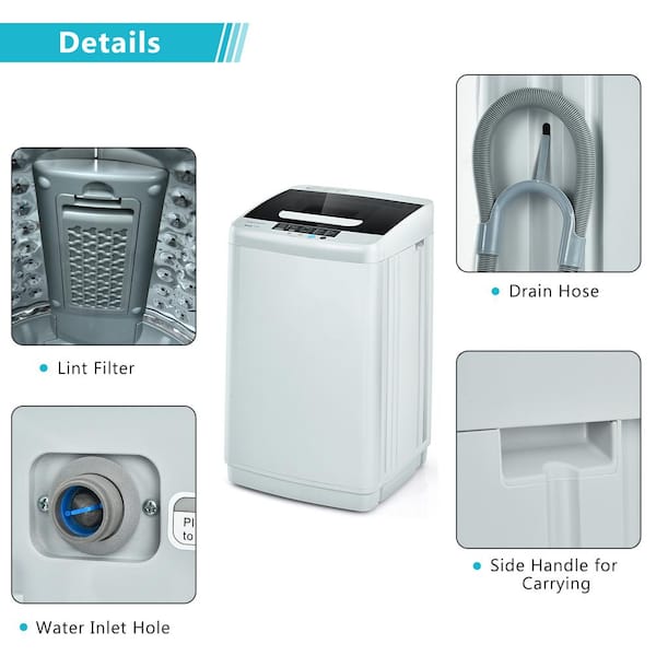 White Full-Automatic Laundry Washing Machine